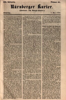 Nürnberger Kurier (Nürnberger Friedens- und Kriegs-Kurier) Sonntag 5. März 1848