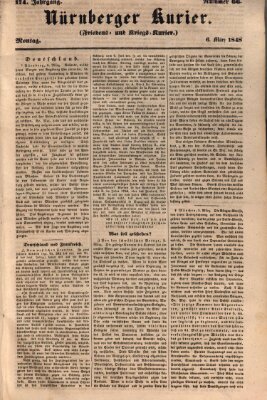 Nürnberger Kurier (Nürnberger Friedens- und Kriegs-Kurier) Montag 6. März 1848