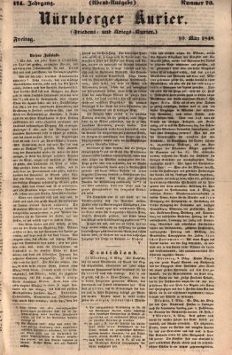 Nürnberger Kurier (Nürnberger Friedens- und Kriegs-Kurier) Freitag 10. März 1848