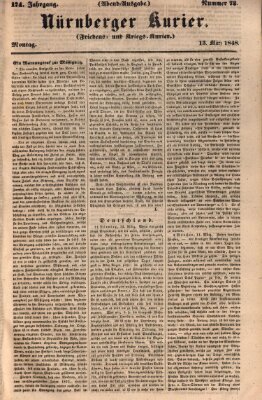 Nürnberger Kurier (Nürnberger Friedens- und Kriegs-Kurier) Montag 13. März 1848