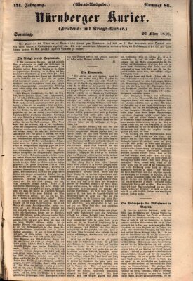 Nürnberger Kurier (Nürnberger Friedens- und Kriegs-Kurier) Sonntag 26. März 1848