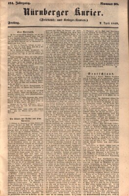 Nürnberger Kurier (Nürnberger Friedens- und Kriegs-Kurier) Freitag 7. April 1848