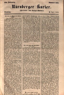 Nürnberger Kurier (Nürnberger Friedens- und Kriegs-Kurier) Sonntag 9. April 1848