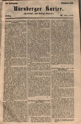 Nürnberger Kurier (Nürnberger Friedens- und Kriegs-Kurier) Freitag 21. April 1848