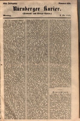 Nürnberger Kurier (Nürnberger Friedens- und Kriegs-Kurier) Montag 1. Mai 1848