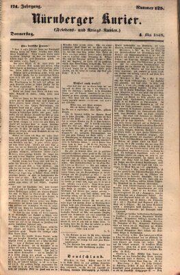 Nürnberger Kurier (Nürnberger Friedens- und Kriegs-Kurier) Donnerstag 4. Mai 1848