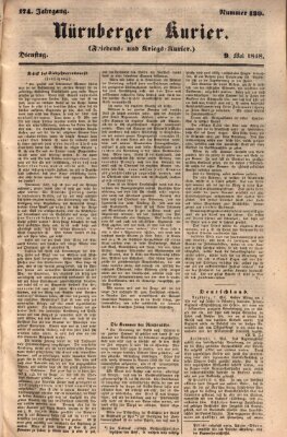 Nürnberger Kurier (Nürnberger Friedens- und Kriegs-Kurier) Dienstag 9. Mai 1848