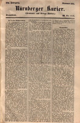 Nürnberger Kurier (Nürnberger Friedens- und Kriegs-Kurier) Samstag 13. Mai 1848