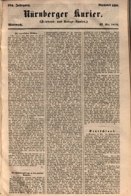 Nürnberger Kurier (Nürnberger Friedens- und Kriegs-Kurier) Mittwoch 17. Mai 1848