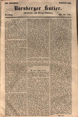 Nürnberger Kurier (Nürnberger Friedens- und Kriegs-Kurier) Dienstag 23. Mai 1848