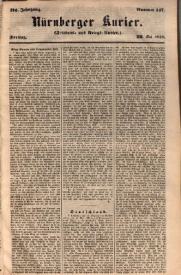 Nürnberger Kurier (Nürnberger Friedens- und Kriegs-Kurier) Freitag 26. Mai 1848