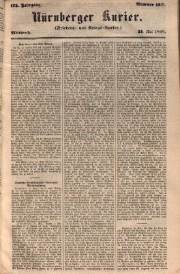 Nürnberger Kurier (Nürnberger Friedens- und Kriegs-Kurier) Mittwoch 31. Mai 1848