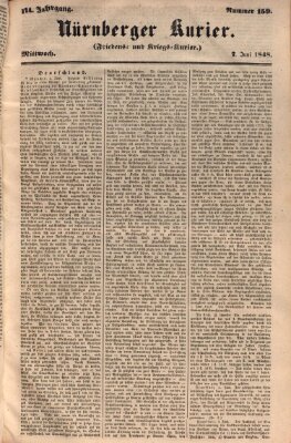 Nürnberger Kurier (Nürnberger Friedens- und Kriegs-Kurier) Mittwoch 7. Juni 1848