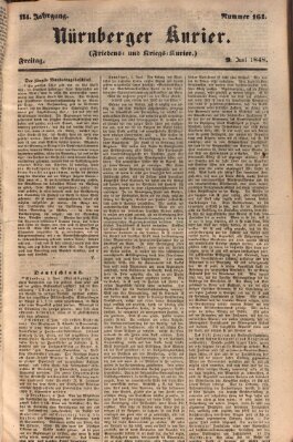 Nürnberger Kurier (Nürnberger Friedens- und Kriegs-Kurier) Freitag 9. Juni 1848