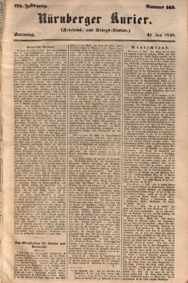 Nürnberger Kurier (Nürnberger Friedens- und Kriegs-Kurier) Sonntag 11. Juni 1848