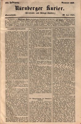 Nürnberger Kurier (Nürnberger Friedens- und Kriegs-Kurier) Samstag 17. Juni 1848