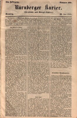 Nürnberger Kurier (Nürnberger Friedens- und Kriegs-Kurier) Sonntag 18. Juni 1848