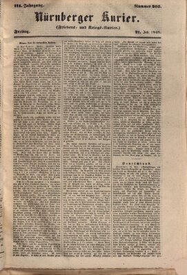 Nürnberger Kurier (Nürnberger Friedens- und Kriegs-Kurier) Freitag 21. Juli 1848