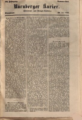 Nürnberger Kurier (Nürnberger Friedens- und Kriegs-Kurier) Samstag 22. Juli 1848