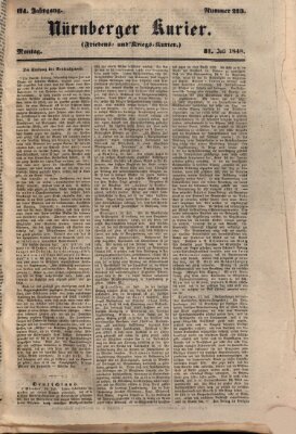 Nürnberger Kurier (Nürnberger Friedens- und Kriegs-Kurier) Montag 31. Juli 1848