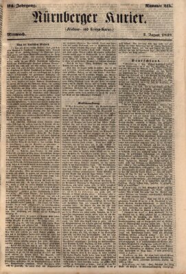 Nürnberger Kurier (Nürnberger Friedens- und Kriegs-Kurier) Mittwoch 2. August 1848