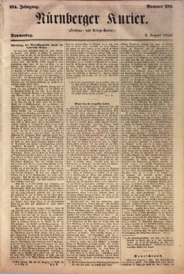 Nürnberger Kurier (Nürnberger Friedens- und Kriegs-Kurier) Donnerstag 3. August 1848