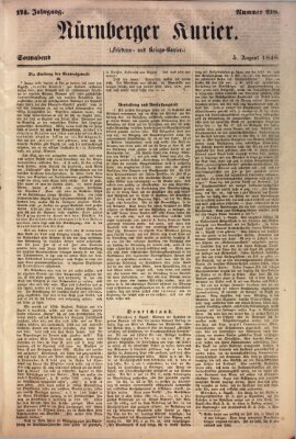 Nürnberger Kurier (Nürnberger Friedens- und Kriegs-Kurier) Samstag 5. August 1848