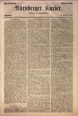 Nürnberger Kurier (Nürnberger Friedens- und Kriegs-Kurier) Sonntag 6. August 1848