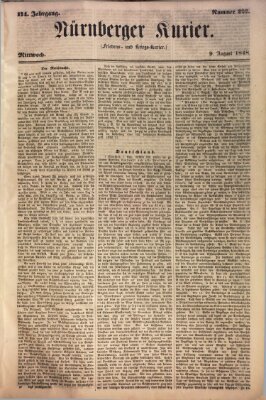 Nürnberger Kurier (Nürnberger Friedens- und Kriegs-Kurier) Mittwoch 9. August 1848