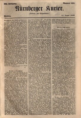 Nürnberger Kurier (Nürnberger Friedens- und Kriegs-Kurier) Freitag 11. August 1848