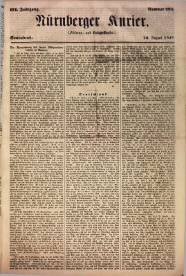 Nürnberger Kurier (Nürnberger Friedens- und Kriegs-Kurier) Samstag 26. August 1848