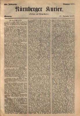 Nürnberger Kurier (Nürnberger Friedens- und Kriegs-Kurier) Sonntag 17. September 1848