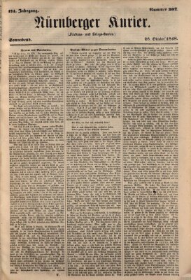 Nürnberger Kurier (Nürnberger Friedens- und Kriegs-Kurier) Samstag 28. Oktober 1848