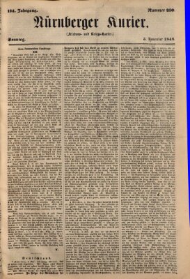 Nürnberger Kurier (Nürnberger Friedens- und Kriegs-Kurier) Sonntag 5. November 1848