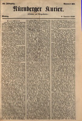 Nürnberger Kurier (Nürnberger Friedens- und Kriegs-Kurier) Montag 6. November 1848