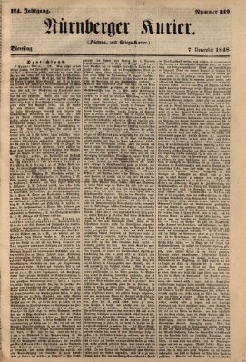 Nürnberger Kurier (Nürnberger Friedens- und Kriegs-Kurier) Dienstag 7. November 1848