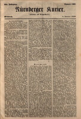 Nürnberger Kurier (Nürnberger Friedens- und Kriegs-Kurier) Mittwoch 8. November 1848