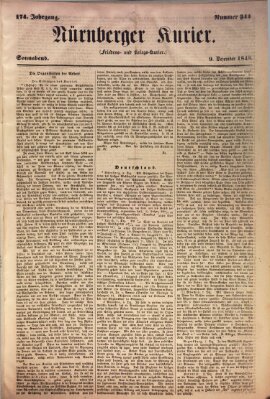 Nürnberger Kurier (Nürnberger Friedens- und Kriegs-Kurier) Samstag 9. Dezember 1848