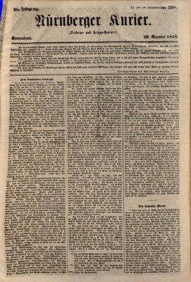 Nürnberger Kurier (Nürnberger Friedens- und Kriegs-Kurier) Samstag 23. Dezember 1848