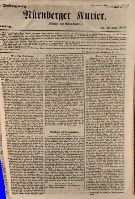 Nürnberger Kurier (Nürnberger Friedens- und Kriegs-Kurier) Sonntag 24. Dezember 1848