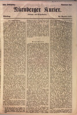 Nürnberger Kurier (Nürnberger Friedens- und Kriegs-Kurier) Dienstag 26. Dezember 1848