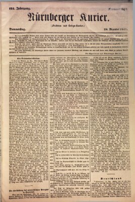 Nürnberger Kurier (Nürnberger Friedens- und Kriegs-Kurier) Donnerstag 28. Dezember 1848