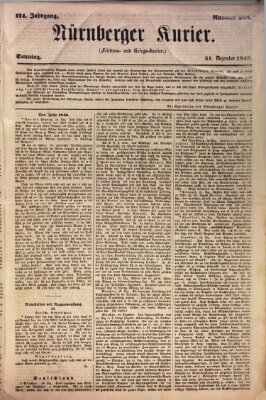 Nürnberger Kurier (Nürnberger Friedens- und Kriegs-Kurier) Sonntag 31. Dezember 1848