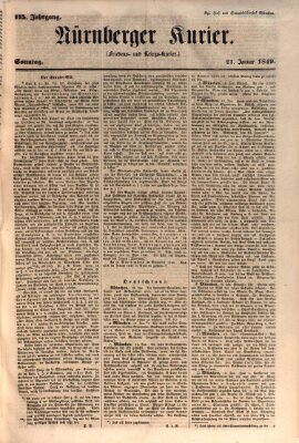 Nürnberger Kurier (Nürnberger Friedens- und Kriegs-Kurier) Sonntag 21. Januar 1849