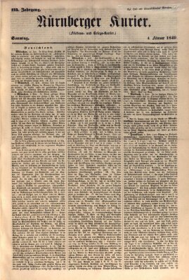 Nürnberger Kurier (Nürnberger Friedens- und Kriegs-Kurier) Sonntag 4. Februar 1849