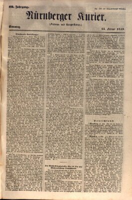 Nürnberger Kurier (Nürnberger Friedens- und Kriegs-Kurier) Sonntag 25. Februar 1849