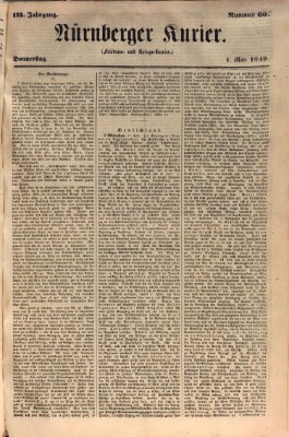 Nürnberger Kurier (Nürnberger Friedens- und Kriegs-Kurier) Donnerstag 1. März 1849