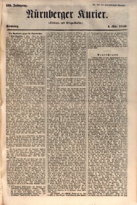 Nürnberger Kurier (Nürnberger Friedens- und Kriegs-Kurier) Sonntag 4. März 1849