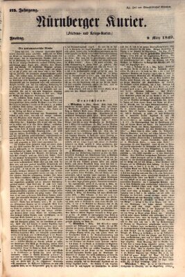 Nürnberger Kurier (Nürnberger Friedens- und Kriegs-Kurier) Freitag 9. März 1849