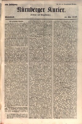 Nürnberger Kurier (Nürnberger Friedens- und Kriegs-Kurier) Samstag 10. März 1849